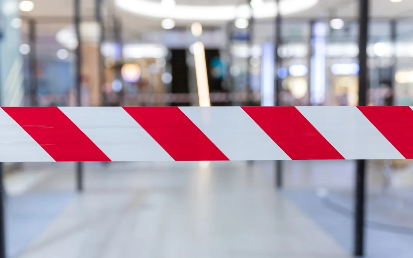 Red and White Lines of barrier