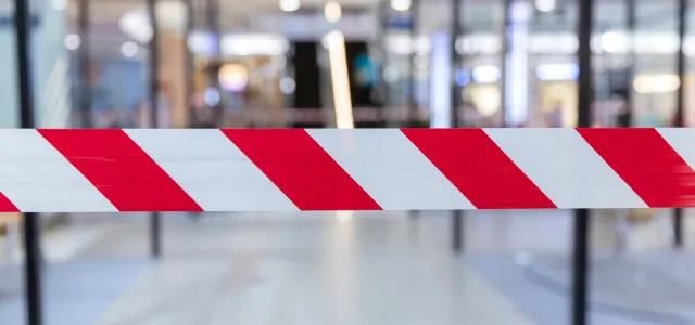 Red and White Lines of barrier